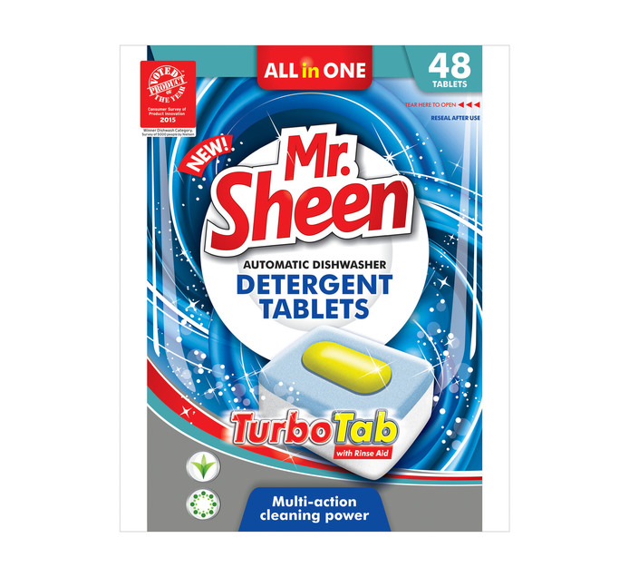 MR SHEEN Dishwashing Tablets Regular (1 x 48's) Machine Washing Aids